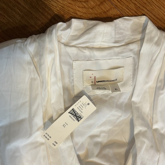 Anthropologie The Tommie Cap-Sleeve Smocked Front-Zip Shirt Dress Size XL NWT - Picture 9 of 13